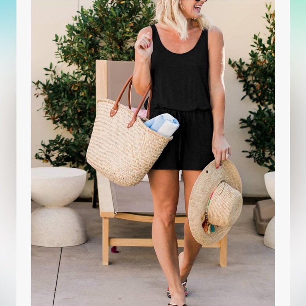 Reo Ria NWT Black Women's Romper/Swim Cover-Up Size L